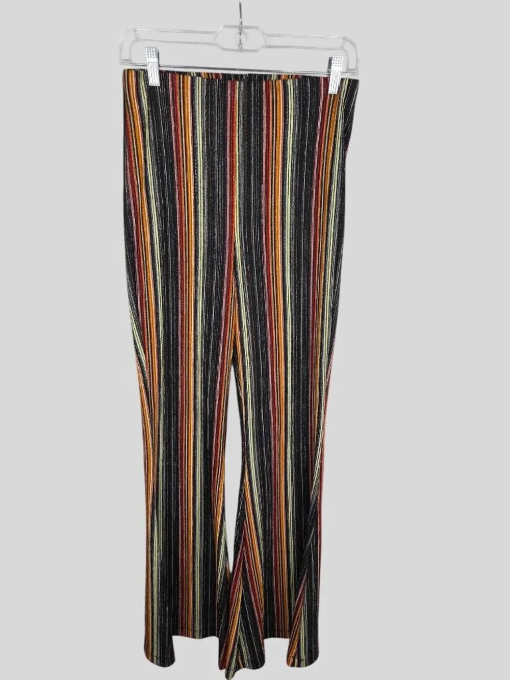Free People Kitty Flare Pants Sz S Striped Knit Bell Bottom Boho Retro 70s EUC - Picture 3 of 14